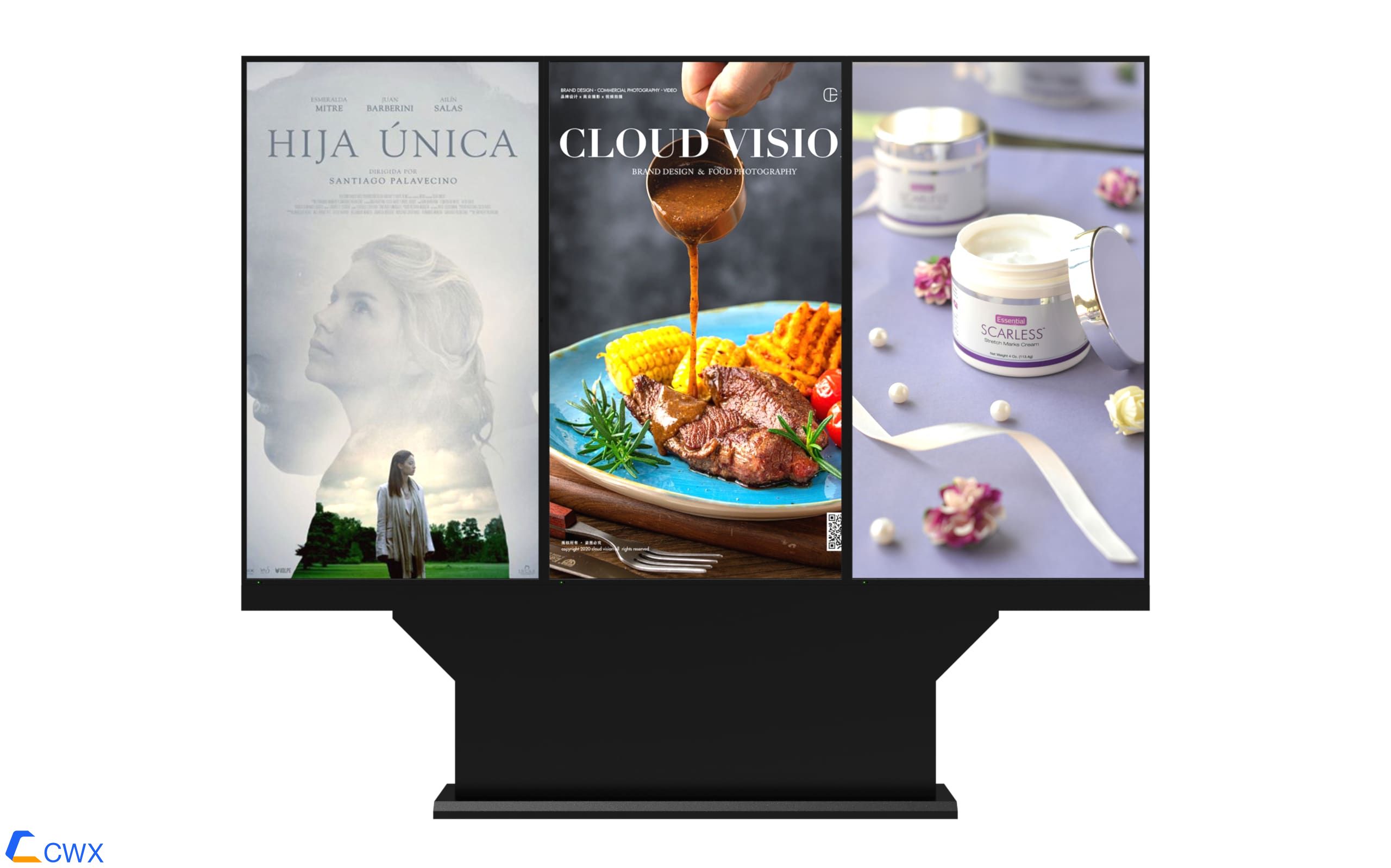 75′ 3-screen outdoor display advertising machine